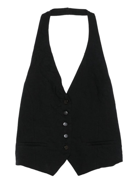 Alysi halterneck buttoned waistcoat - Black - zdjęcie produktu nr 1