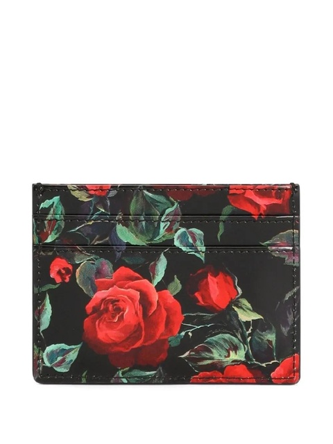 Dolce & Gabbana rose-print cardholder - Black - zdjęcie produktu nr 1