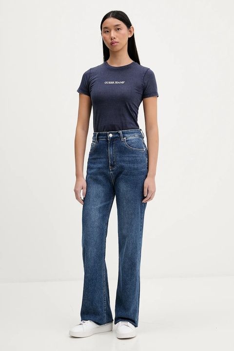 Guess Jeans t-shirt bawełniany damski kolor granatowy W5BI26 I3Z14 - zdjęcie produktu nr 2