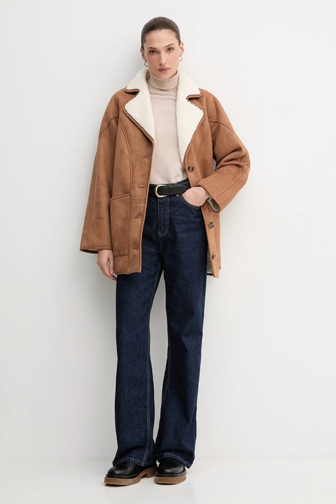 Pepe Jeans płaszcz kolor brązowy PL4024362 - zdjęcie produktu nr 2