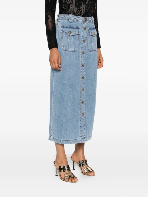 ZIMMERMANN button-front flap-pocket skirt - Blue - zdjęcie produktu nr 2