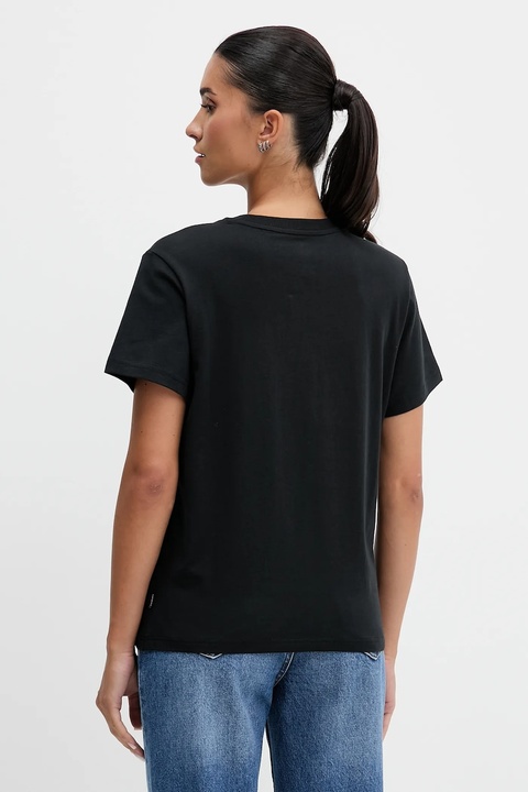Converse t-shirt bawełniany damski kolor czarny CVW5T240 - zdjęcie produktu nr 2