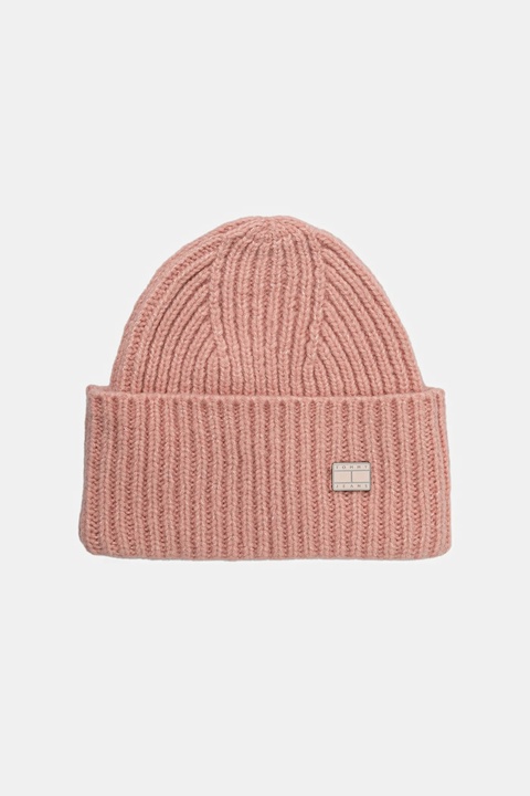 Tommy Jeans czapka z dodatkiem wełny kolor różowy AW0AW17905 - zdjęcie produktu nr 1