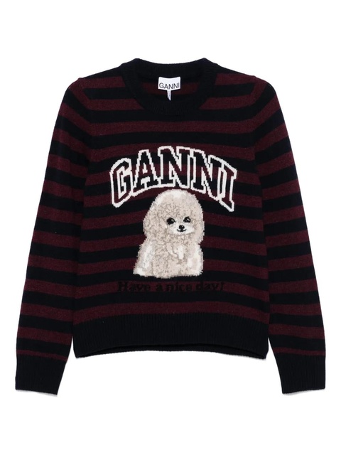 GANNI intarsia-knit jumper - Blue - zdjęcie produktu nr 1
