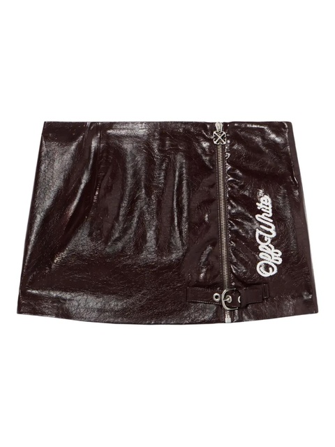 Off-White crinkle coated logo embroidery skirt - Brown - zdjęcie produktu nr 1