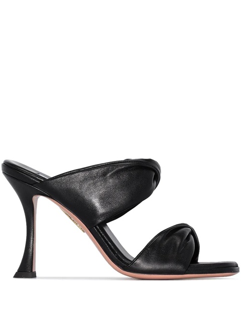 Aquazzura Twist 95mm leather sandals - Black - zdjęcie produktu nr 1