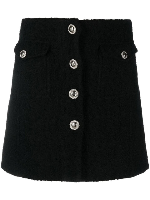 Alessandra Rich button-up bouclé mini skirt - Black - zdjęcie produktu nr 1