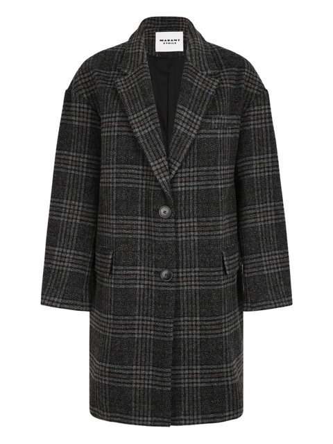 ISABEL MARANT checked wool single-breasted coat - Grey - zdjęcie produktu nr 1