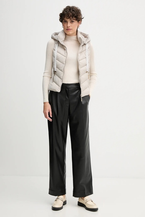 Lacoste sweter wełniany damski kolor beżowy lekki z półgolfem AF4189 - zdjęcie produktu nr 2