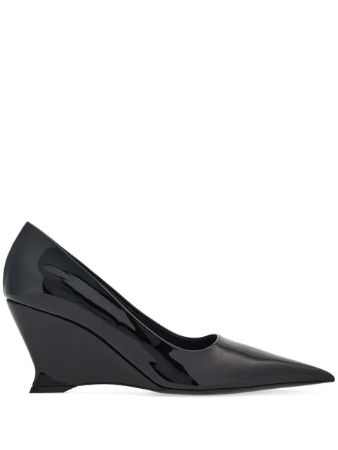 Ferragamo 70mm wedge-heel leather pumps - Black - zdjęcie produktu nr 1