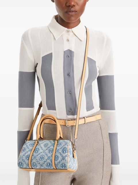 Tory Burch mini T Monogram tote bag - Blue - zdjęcie produktu nr 2