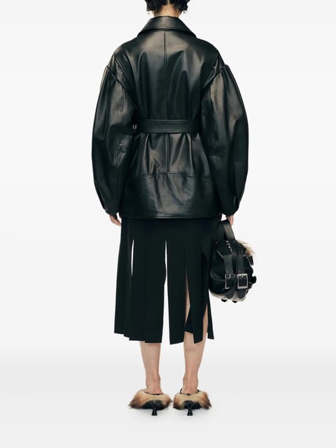 Simone Rocha belted leather jacket - Black - zdjęcie produktu nr 2