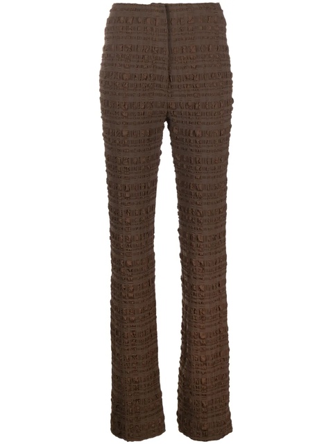Nanushka Juna seersucker-texture slim-fit trousers - Brown - zdjęcie produktu nr 1
