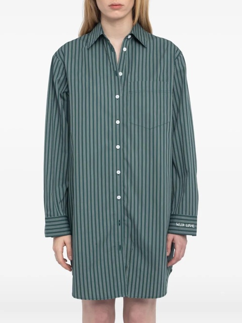 Zadig&Voltaire Rorning striped long-sleeve shirt mini dress - Green - zdjęcie produktu nr 2