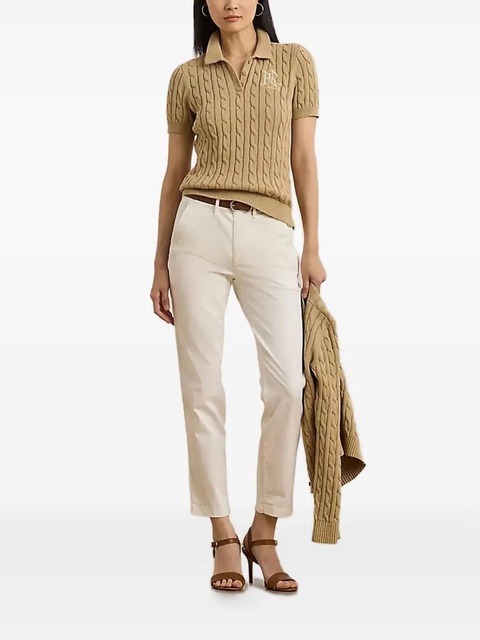 Lauren Ralph Lauren cable-knit polo top - Neutrals - zdjęcie produktu nr 1