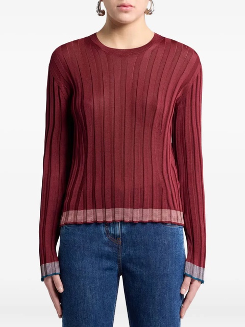ETRO ribbed long-sleeved sweatshirt - Red - zdjęcie produktu nr 2