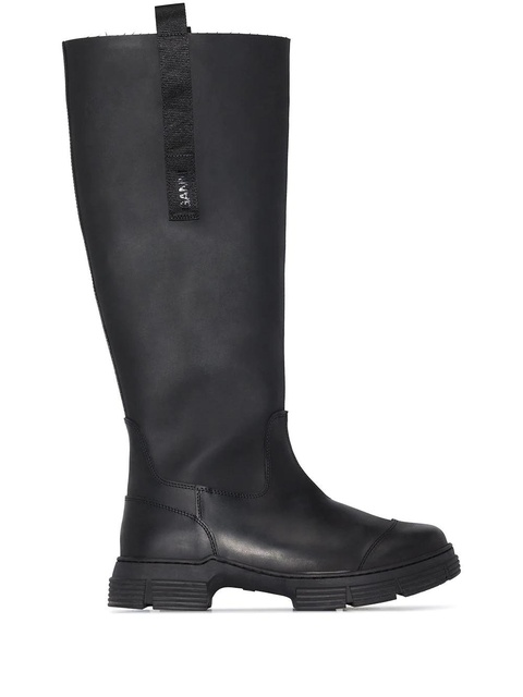 GANNI knee high rubber boots - Black - zdjęcie produktu nr 1