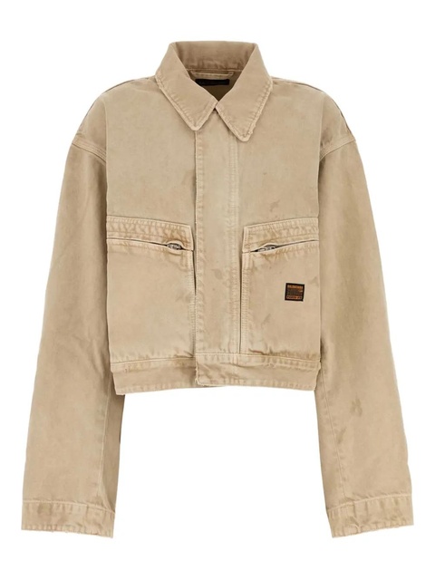 Balenciaga zipped-pocket long-sleeves denim jacket - Neutrals - zdjęcie produktu nr 1