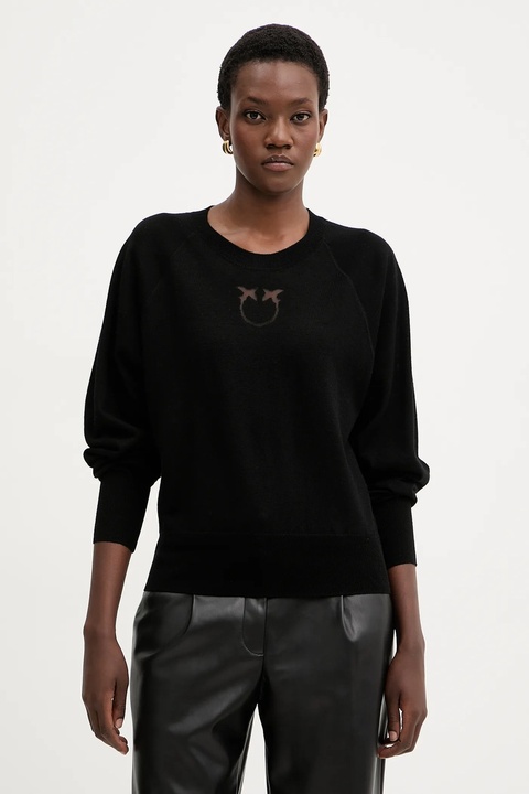 Pinko sweter damski kolor czarny lekki 105417 A18M - zdjęcie produktu nr 1