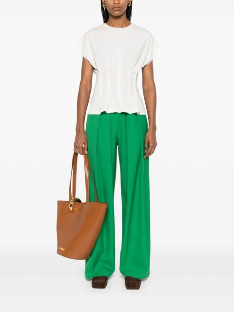 Maje pleat-detail palazzo pants - Green - zdjęcie produktu nr 1