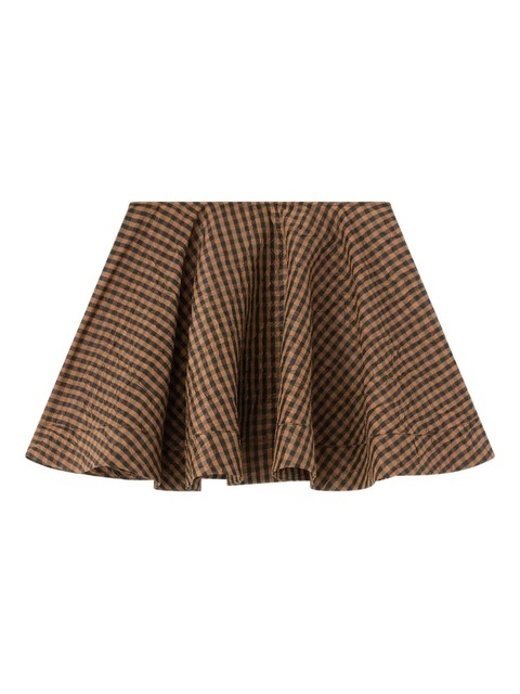 GANNI Gingham Skirt - Brown - zdjęcie produktu nr 1