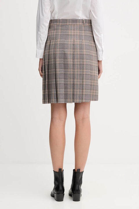 Tommy Hilfiger spódnica kolor brązowy mini rozkloszowana WW0WW46651 - zdjęcie produktu nr 2