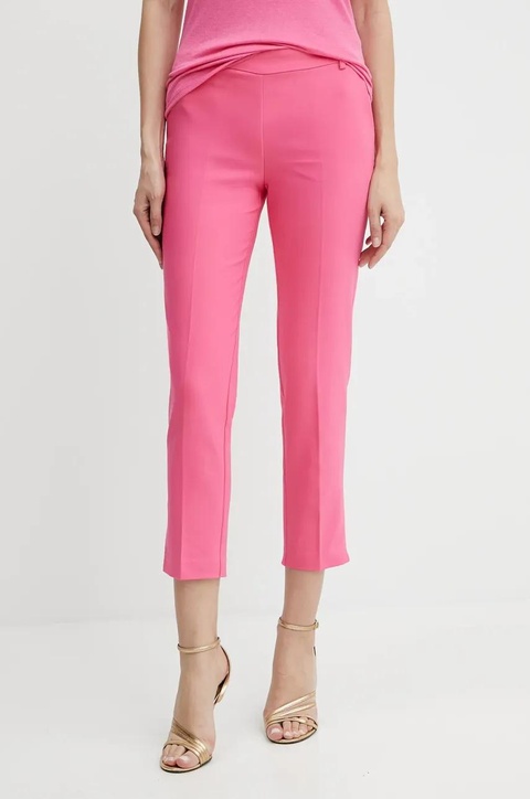 Morgan spodnie PALIX.F damskie kolor różowy dopasowane high waist PALIX.F - zdjęcie produktu nr 1