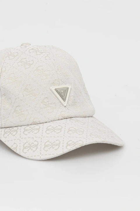 Guess czapka z daszkiem damska kolor beżowy wzorzysta V5GZ03 WH492 - zdjęcie produktu nr 2