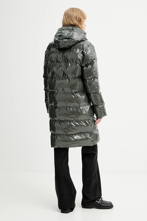Rains kurtka 15130 Alta Longer Puffer Jacket kolor zielony zimowa 15130 - zdjęcie produktu nr 2