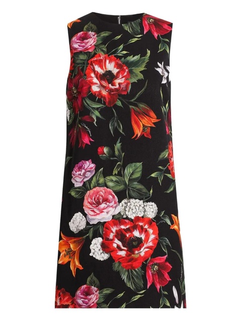 Dolce & Gabbana floral-print mini dress - Black - zdjęcie produktu nr 1