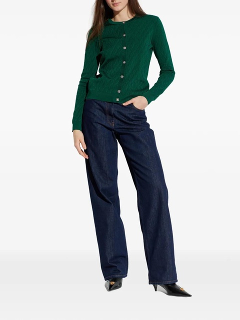Versace buttoned crew-neck cardigan - Green - zdjęcie produktu nr 1
