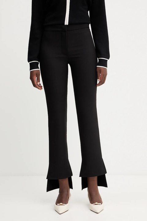 Simona Corsellini spodnie damskie kolor czarny proste medium waist A25CPPA00701 - zdjęcie produktu nr 1