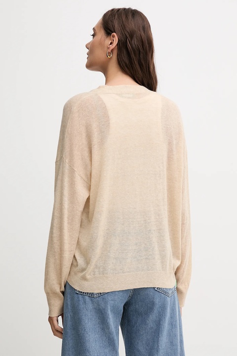 United Colors of Benetton kardigan z wełną damski kolor beżowy lekki 109PD6056 - zdjęcie produktu nr 2
