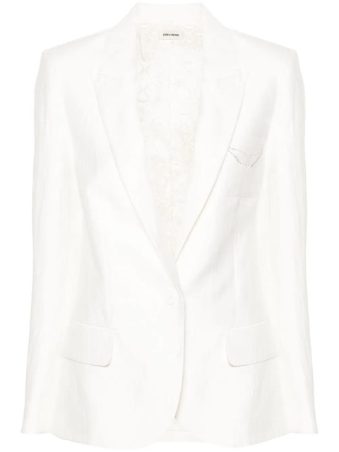 Zadig&Voltaire Vow single-breasted crinkled blazer - White - zdjęcie produktu nr 1