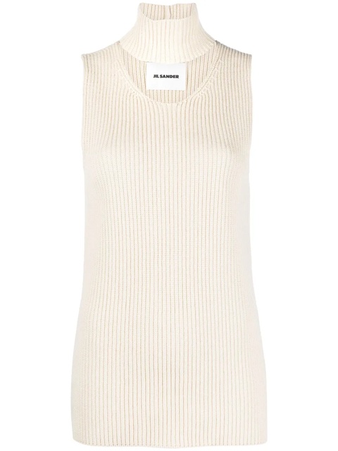 Jil Sander cut-out knitted sweater vest - Neutrals - zdjęcie produktu nr 1