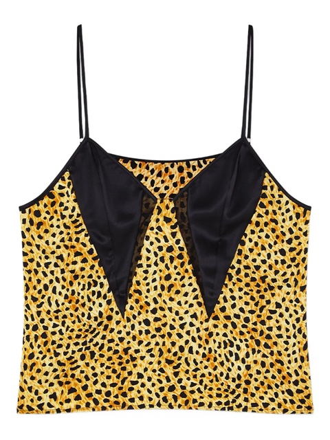 Versace cheetah-print silk top - Yellow - zdjęcie produktu nr 1
