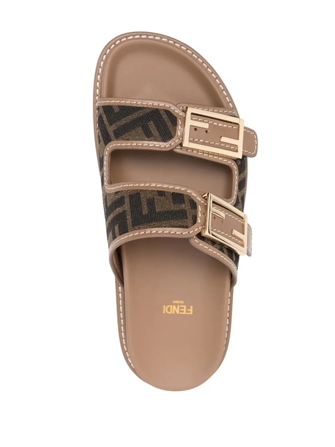 FENDI logo-print leather sandals - Green - zdjęcie produktu nr 2