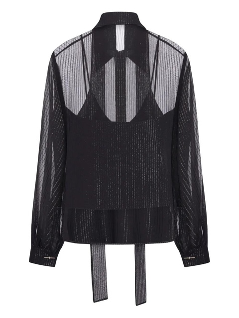 Max Mara striped silk chiffon shirt - Black - zdjęcie produktu nr 2
