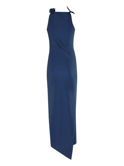 Coperni rose-embellished asymmetrical maxi dress - Blue - zdjęcie produktu nr 2