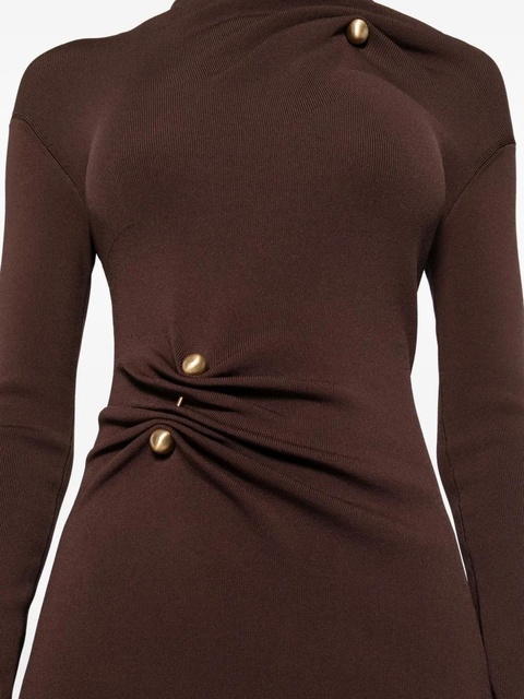 Cult Gaia twist-detail button midi dress - Brown - zdjęcie produktu nr 2