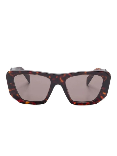 Prada Eyewear Symbole geometric-frame sunglasses - Brown - zdjęcie produktu nr 1