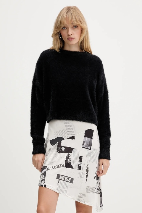 Desigual sukienka i sweter ORIANA kolor beżowy mini rozkloszowana 25WWVK42 - zdjęcie produktu nr 1