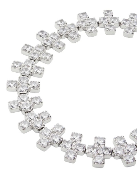 Jil Sander zircon-embellished necklace - Grey - zdjęcie produktu nr 2