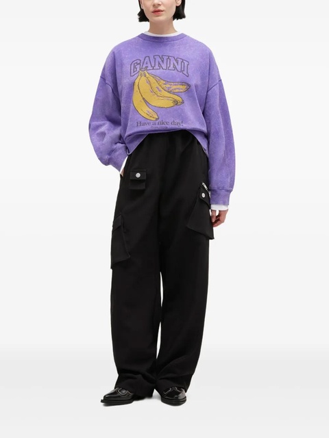 GANNI graphic-print sweatshirt - Purple - zdjęcie produktu nr 2