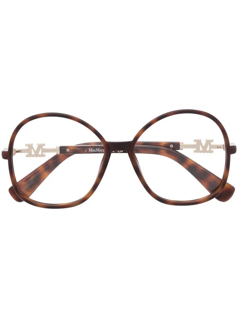 Max Mara Eyewear tortoiseshell-effect oversized glasses - Brown - zdjęcie produktu nr 1
