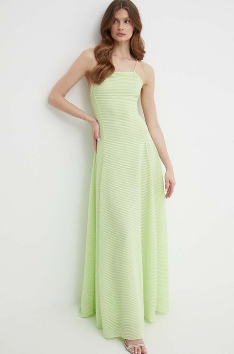 Emporio Armani sukienka kolor zielony maxi rozkloszowana 3D2A7J 2JJHZ - zdjęcie produktu nr 2