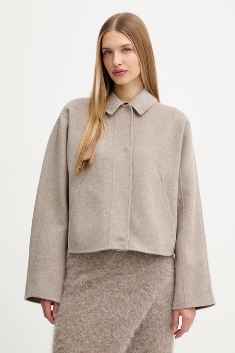 BOSS płaszcz wełniany damski kolor szary przejściowy 50543170 - zdjęcie produktu nr 1