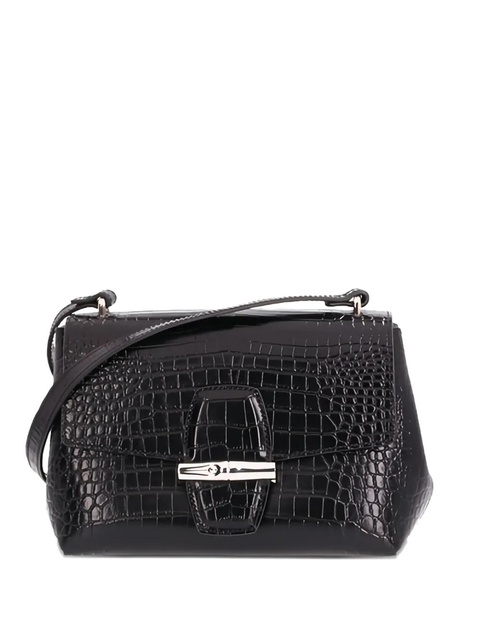 Longchamp Roseau crocodile-effect cross body bag - Black - zdjęcie produktu nr 1