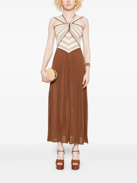 ZIMMERMANN cross-front striped dress - Brown - zdjęcie produktu nr 2