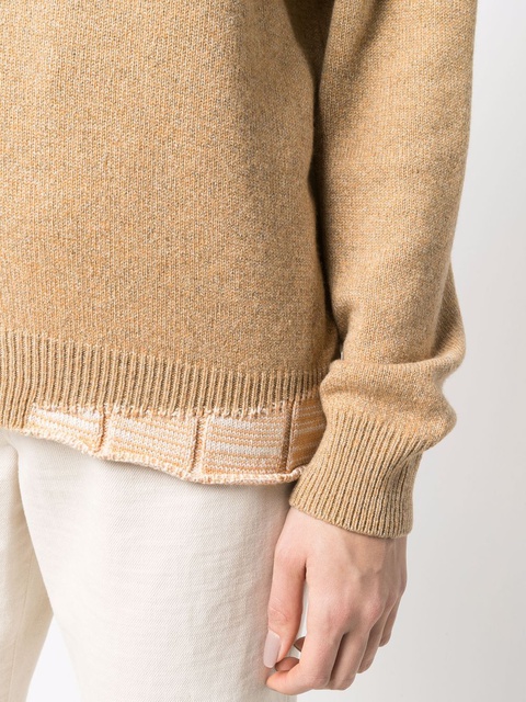 Maison Margiela knitted V-neck jumper - Yellow - zdjęcie produktu nr 2